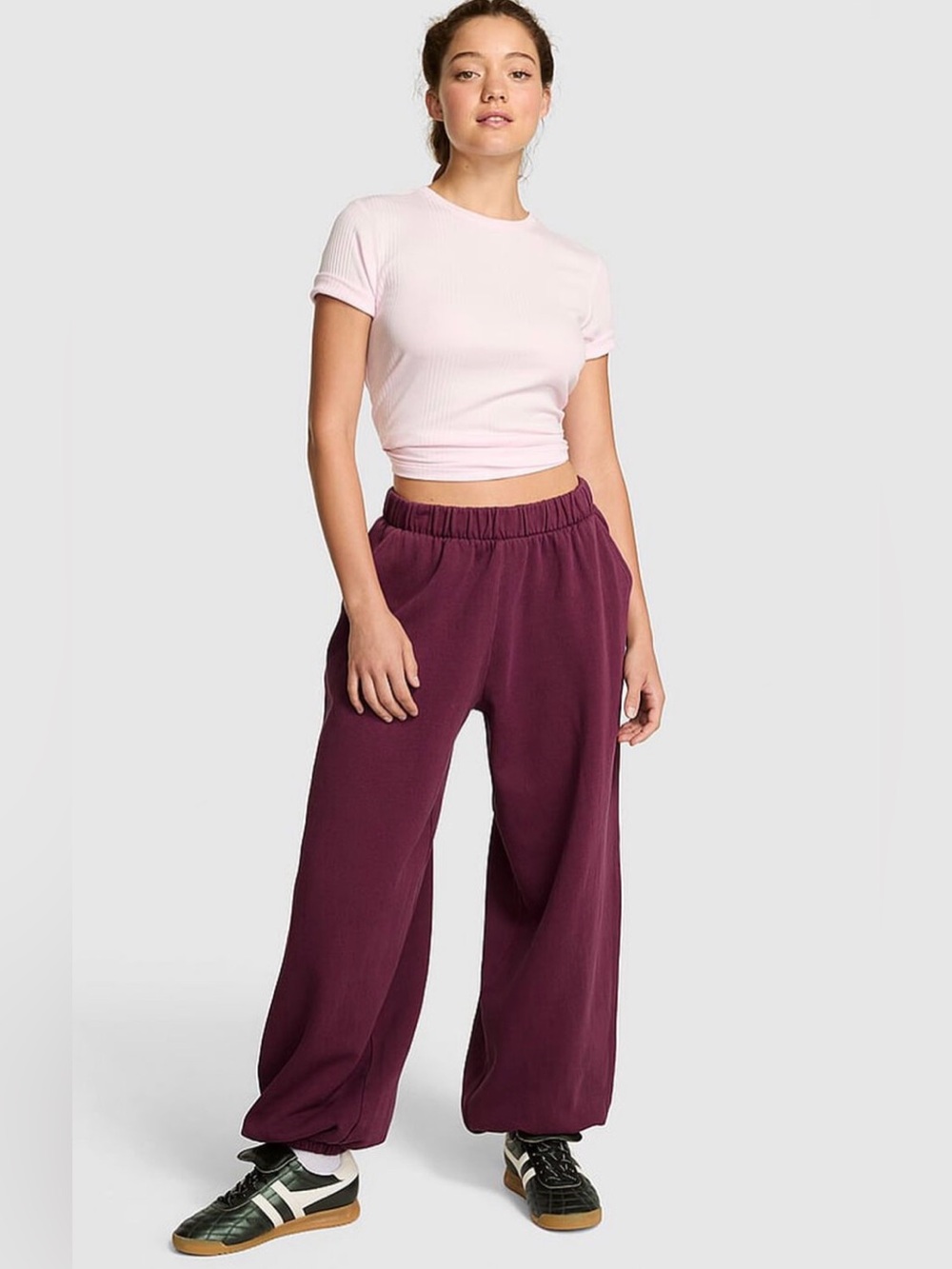 VS Pink Ivy Fleece Oversized Sweatpants 🔥Wild Rose• XL